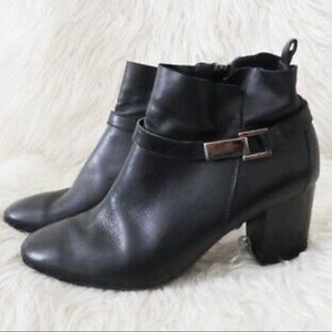 Paul Green Kathy Leather Block Heel Ankle  Boots